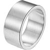 HIJONES Uomo Donna Anello da Pollice a Fascia Larga in Acciaio Inossidabile Anelli Piatti Lisci Comfort Fit Spazzolato Opaco 10MM Argento Misura 22