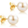 Orovi Orecchini Donna Oro Giallo 18KT Orecchini a Lobo con 2 Perle Coltivate tonde, Made in Italy, gioiello anallergico confezionato in un elegante astuccio portagioie