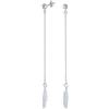 Bling Jewelry Orecchini Pendenti Boho Minimalisti Lunghi e Sottili con Catena a Sfere Lineare, Piuma e Foglia, Gioielli Western per Donne e Adolescenti in Argento Sterling .925