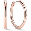 ChicSilver Orecchini Cerchio Argento 925 Donna, 16mm Orecchini Cerchio Donna Oro Rosa, Confezione Regalo per Compleanno Natale Anniversario