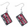 Miniblings cassetta nastro Orecchini - fatto a mano gioielli I Mixtape 80s Retro rosa - argento orecchini