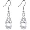 YAFEINI Orecchini di Perle per le Donne Orecchini in Argento Sterling 925 con Nodo Celtico Irlandese Orecchini a Monachella Regali per le Amiche Delle Ragazze di Mamma (Perla nodo celtico 3)