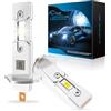 Sycreek Lampadina LED H1 Kit di Conversione, Doppio Raffreddamento in Rame & Rumore Zero, Installazione H1 LED 1:1 Facile, Compatibile con CANbus per Auto e Moto(9-24V)