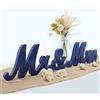 JOYLEX Targa in legno con scritta Mr & Mrs, scritta Mr and Mrs (lingua italiana non garantita), decorazione per feste, anniversari, feste, San Valentino, vintage, 31,8 x 17,8 x 6,3 cm