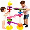 WEofferwhatYOUwant Torre Potty Ball Drop con LED e WC Limone - Giocattolo Educativo per Bambini 9+ Mesi - Pista Biglie Grandi Sensoriale STEM - Torre Impilabile Motoria Sicura e Divertente