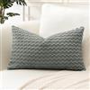 Artscope Federe Cuscini in Velluto a Coste per Divano 40x60cm Copricuscini di Bolla Geometrico Decorativa per Salotto Moderno Cuscino per Camera da Letto, Grigio