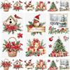 WANDIC 3 fogli di adesivi trasferibili con scritta Merry Christmas, per diari spazzatura, decorazioni per mobili, artigianato, feste, per fai da te, scrapbooking, 15 x 30 cm