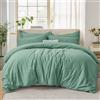Tifschlaf Set Copripiumino Super King - Copripiumino Superking con 2 Federe - Set Biancheria da Letto Copripiumone in Microfibra Spazzolata Ultramorbida con Chiusura a Cerniera, Verde Salvia (260x220