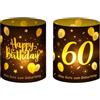 ZHAOYCSH 12 Pezzi Lanterne a Vento per 60° Compleanno, Portacandele da Tavolo Happy Birthday per Decorazione Festa, 60 Anni per Donna e Uomo per Candele Tealight, Atmosfera Suggestiva