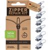 Zlideon Kit Universale Riparazione Cerniere per Plastica e Metallo Multipack - 7 pz, Argento | Cursore di Ricambio Istantaneo per Zip di Denim, Giacche e Cappotti Invernali | Prodotto in Germania