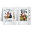 CUTHOLLOW Set di 4 Asciugamano con Motivo di Gallo da Fattoria - Morbidi e Assorbenti - Asciugamani Decorativi in Microfibra, Strofinacci Originale per Cucina, Bar, Casa, Compleanno, Stile Country