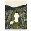 Dazzlewall Arte Religiosa Cristiana Verde, Stampa d'Arte Gesù e Agnello che Camminano in un Campo Quadro Religioso su Tela per Chiesa Camera da Letto Stanza della Preghiera, 30x40 cm Senza Cornice