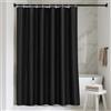 LUKDUNG Tenda da bagno in poliestere, 150 x 200 cm, anti muffa per bagno, tenda da doccia in tessuto, impermeabile, lavabile, Shower Curtain con 10 ganci nero
