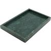 MOUYAT Vassoio in marmo naturale, vassoio organizer rettangolare in marmo verde per vanity, 30 x 20 x 3 cm, 2,4 kg, vassoio decorativo per serbatoio WC per bagno, vanity, lavabo