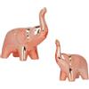 Tibeoyad 2 pezzi in ceramica elefante ornamento da scrivania statua piccoli animali elefante figurina decorazione soggiorno moderna figura (rosa)