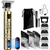 XkuiHF Tagliacapelli Uomo Professionale - Trimmer Barba e Capelli con Lama T Zero Gap, 4 Testine (1.5-4mm), Ricarica USB, Impermeabile per Contorni Precise (Huzi)