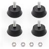 TIANLIN Set di 4 Piedini Regolabili M6 x 16mm, Base di 32mm di Diametro, Pad in Gomma Nera, Antiscivolo e Stabili per Mobili