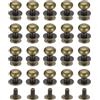 QUARKZMAN 9mm Vite a Testa Sferica Rivetti Bottone Nipplo, Confezione da 50 per Artigianato in Pelle Fai da Te Borsa Cintura, Tono Bronzo