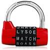 Sonew 5 Lettere Lucchetto Combinazione, Lega di Zinco Lucchetto con Codice per Armadietto, Serratura di Sicurezza con Password per Valigia da Viaggio(Red)
