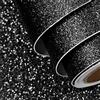 FunStick Carta da Parati Adesiva Nero Glitterata 40CM×2M Carta Adesiva per Rivestire Mobili Camera Armadio Glitter Nero Cartoncini Colorati Neri Fogli Adesivi Colorati per Decorare Impermeabile