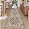 DEXI Passatoia Corridoio 60 x 150 cm, Tappeto Cucina Antiscivolo Lavabile, Tappetino Morbido Vintage di Pelo Corto - Assorbente per Porta, Ingresso Interno e Lavanderia, Arancia