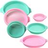 MICREEN 6 Pezzi Stampi Rotondi in Silicone per Torte, 10+15+20 cm Rotonda Tortiera in Silicone per Torte a Strati, Torta Arcobaleno, Sottobicchiere in Resina, Crosta di Pizza