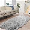 JXLOULAN Tappeto morbido in finta pelliccia di pecora, grigio, 120 x 180 cm, soffice tappeto lavabile in lavatrice, per camera da letto, camera dei bambini, soggiorno, cameretta dei bambini