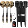 CyeeLife Freccette per Dart con Punta in Metallo, 24g Barili in Ottone Professionale Punta in Acciaio, Set di Freccette con Frecce 2 in 1, Affilapunte e Custodia per Dartboard Classici