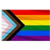 AhfuLife 2Pcs Progress Pride Bandiere da 105 x 90cm per il Giorno dell'orgoglio, Bandiera Progress LGBTQ+ Doppio Lato con Occhielli in Ottone, per Parate del Pride Day, Decorazioni per Parate