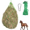 WIYETY Rete da fieno per cavalli grande: rete per mangimi con anelli e moschettoni, rete da fieno per cavalli, 100 cm, larghezza maglie 5 x 5 cm, rete da fieno cavallo sacco da fieno per cavalli