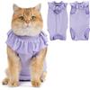 Avont Body Gatto Post Operatorio, Tutina Gatto Post Operatoria Sterilizzazione Recupero, Vestito Gatto per Impedire Leccare Ferita Addominale, Cat Recovery Suit - Lilla/S