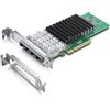 H!Fiber.com 10G NIC,Quad SFP+,10GbE Scheda di rete Ethernet,SPEC compatible to X710-DA4,con Intel XL710-BM1 Chip,supporto Windows Server/Linux/VMware (non supporto X11, MAC)