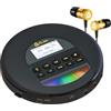 KLIM Nomad - Lettore CD Portatile - Batteria a Lunga Durata - Include Auricolari KLIM Fusion - Compatibile con CD-R, CD-RW, MP3 - Lettore SD, Radio FM, Bluetooth - Ideale per Auto - Hi-Fi - NUOVO - Or