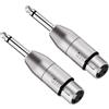 JOMLEY Adattatore da jack Mono TS da 6,35 mm a XLR Femmina Adattatore da 6,35mm a XLR Femmina, Confezione da 2