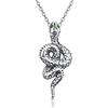 ZIPPICE Collana Con Ciondolo Animale Serpente D'Argento, Collana In Argento Sterling 925, Collana Con Struttura Intagliata Ossidata Serpente Per Gioielli Punk Gotici Per Uomini E Donne