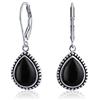 Bling Jewelry Orecchini Pendenti A Goccia A Forma Di Pera Con Leva Posteriore In Onice Nero In Stile Occidentale Boho Per Donne Adolescenti In Argento Sterling 925 Ossidato