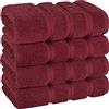 American Soft Linen Asciugamani di lusso per bagno, 100% cotone, set di 4 asciugamani turchi, 600 g/m², asciugamani per il viso, per cucina, asciugamani rosso bordeaux