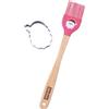 Zenker Set 2 Pezzi Spatola e Pennello da Cucina Natalizi con Tagliabiscotti, Utensili in Silicone con Stampi in Acciaio Inossidabile, Spatola Renna e Pennello Babbo Natale, Accessori pasticceria