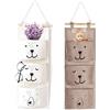 Xionghonglong Borsa Portaoggetti da Appendere Parete con 3 Tasche in Tessuto,Tasche Portaoggetti da Parete,Porta Oggetti Bagno da Appendere, Bianco e Grigio per Camera da Letto, Cucina,Ufficio, Bagno