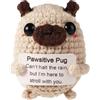 TOYMIS Cane Positivo, Mini Animali Positivi Simpatici Giocattoli Cani Lavorati Maglia Regali Buona Fortuna Regali Supporto Lavorati Maglia Bambola Positiva Lavorata Maglia Carta di Supporto per Festa
