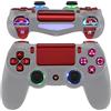 eXtremeRate Multicolori Tasti DTFS LED Kit per ps4 Pro Slim Joystick Levette Analogiche D-pad Trigger Pulsanti per ps4 Controller CUH-ZCT2-NON Include Controller(Rosso)