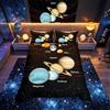 Homemissing Set di biancheria da letto con pianeta del sistema solare, 3 pezzi (1 copripiumino, 2 federe), moderno per letto matrimoniale