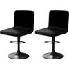 YINGAYOU Coprisgabello con Schienale Velluto Copri Sgabello Bar con Schienale Elasticità, Antipolvere, Antirughe, Facilmente Lavabile per Bar, Ristoranti, Cucine Domestiche (2, Nero)