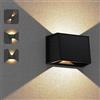 ILIKEPOW 1 Pezzi Applique Solare da Esterno, 3000K Bianco Caldo Lampada da Parete Solare LED con Luce Su e Giù Regolabile, IP65 Impermeabile Illuminazione per Giardino, Recinzione, Terrazza