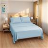 Etrexonline Set Lenzuola Matrimoniali 4 Pezzi per Letto 135x190/200cm, Completo Lenzuola Microfibra Traspirante Ultra Morbido - Include 1 lenzuolo sopra, 1 lenzuolo con angoli e 2 federa - Azzurro