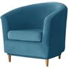 Meigeh Copripoltrona Chesterfield 1 Posto Fodere per Poltrona Velluto 2 Pezzi Copripoltrona Elasticizzato da Tullsta Club Copripoltrona per Cocktail Peacock Blue