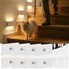 Dinoho Luce Notturna Sensore di Movimento, 3 Modalità AUTO ON/OFF Lampada LED Ricaricabile, Luci Batteria Dimmerabile Bianco Caldo/Naturale/Freddo, Lucina Notte Bambini per Armadi, Scale, Corridoio, 8 Pezzi