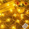 Etopgo Catena luminosa a stelle, 6 m, 40 LED, alimentata a batteria, con timer da 6 ore, per illuminazione interna all'aperto, Natale, camera da letto, matrimonio, compleanno