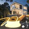 SUCIKORIO Striscia LED Neon 20 Metri COB Silicone Rotondo Strisce Led Esterno Impermeabile Ignifugo IP65 Luci Leds Camera da Letto 220V Luce Calda 3000K Tagliabile 120 LED/m LED-Strip Con Interruttore
