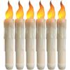 zalati Candele LED coniche 6pcs Luci tremolanti senza fiamma Alimentatore a batteria per Halloween Albero di Natale Festa di nozze a casa - Luce calda